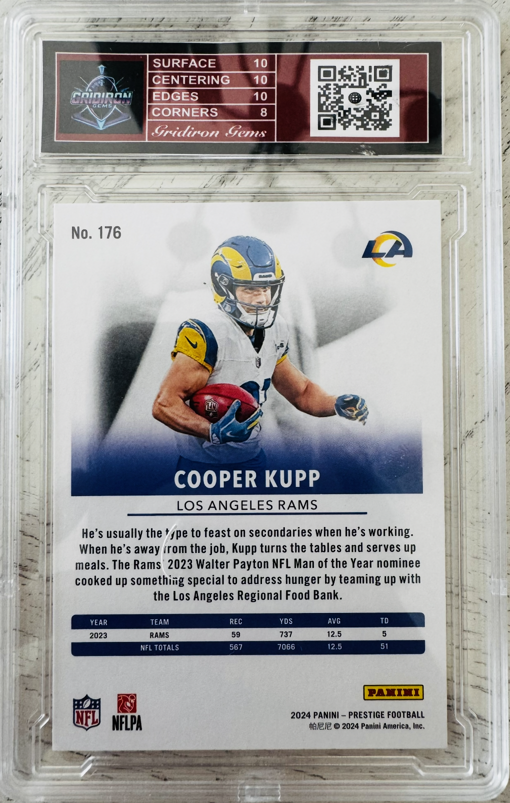 Gridiron Gems Graded Card - Back