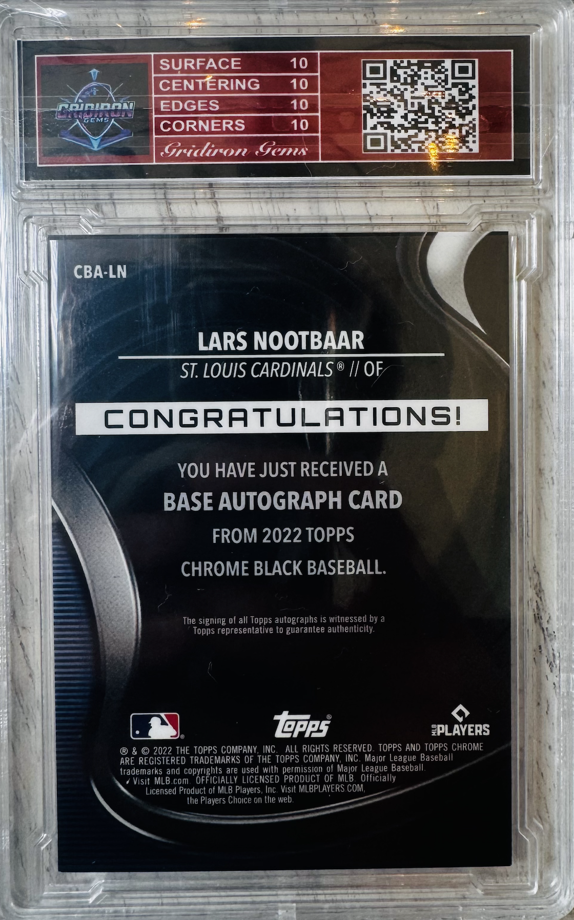 Lars Nootbaar Graded Card - Back